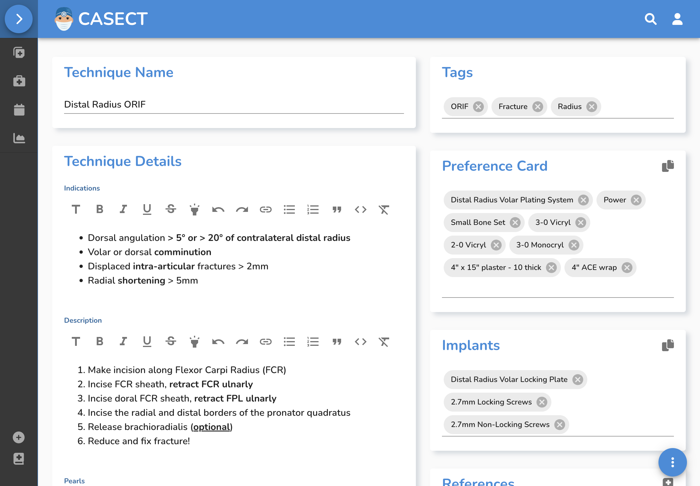 Casect technique entry page | Refine surgical techniques